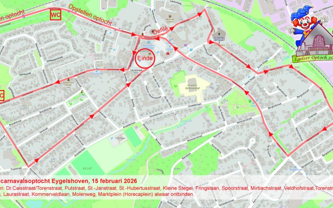 Route carnavalsoptocht 2026
